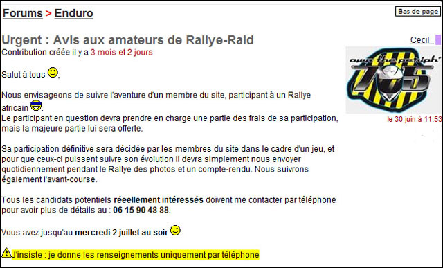 annonce de l animation