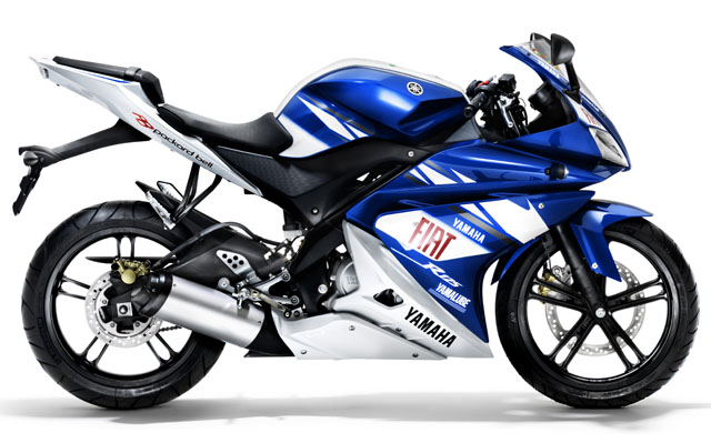 yamaha 2009 yzf r125 team yamaha race replica profil droit