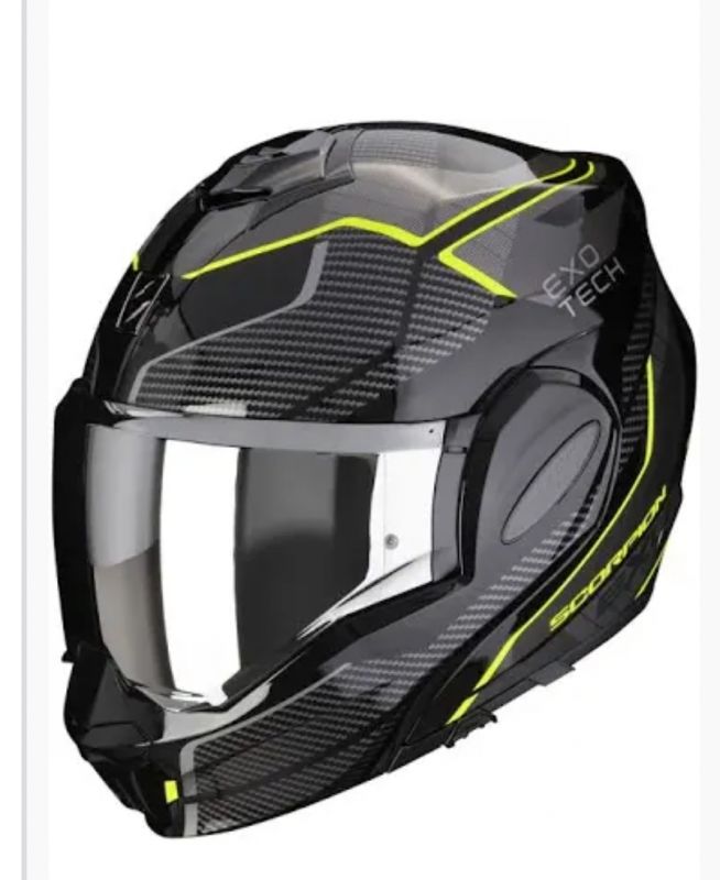 Casque Scorpion EXO-TECH EVO Animo Noir Jaune 1/2