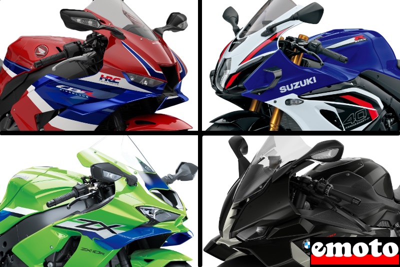 Comparatif 4 sportives 1000 cm3 : GSXR 1000, CBR 1000, ZX10R et S1000RR, 4 sportives 1000 cm3 gsxr 1000 cbr 1000 zx10r et s1000rr