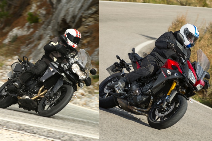 comparatif triumph tiger 800 xr et yamaha mt 09 tracer 2015 comparatif triumph tiger 800 xr et yamaha mt 09 tracer 2015