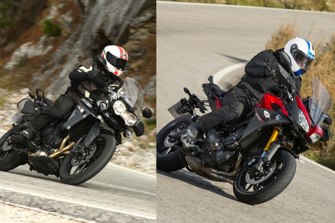 comparatif triumph tiger 800 xr et yamaha mt 09 tracer 2015