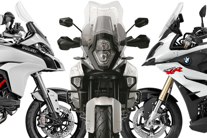 bmw s 1000 xr ducati multistrada 1200 et ktm super adventure 1290 3 trails de 160 chevaux en 2015