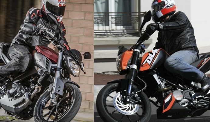 yamaha mt 125 et ktm duke 125 face a face