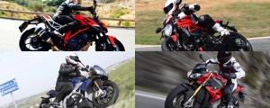 Comparatif Monster 1200 R, SuperDuke 1290 R, S1000R, Tuono V4