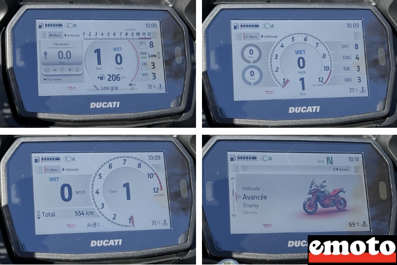 affichage rally road pro et road puis un ecran de configuration sur l ecran tft de 5 pouces