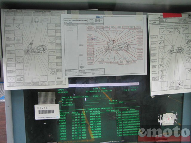 Usine MBK / Yamaha de Saint-Quentin : écran du contôle qualité