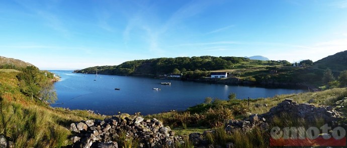 tracer tour j2 17 vue panoramique d une baie ensoleill e en ecosse