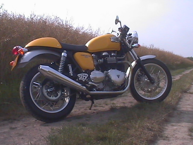 Essai Triumph Thruxton 2005 par Jean-Michel Lainé Essai Triumph Thruxton 2005 par Jean-Michel Lainé