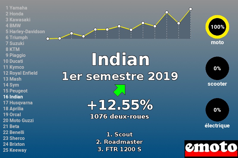 Immatriculations Indian en France au 1er semestre 2019 Immatriculations Indian en France au 1er semestre 2019