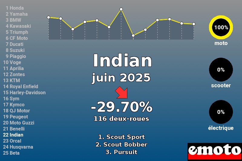 Immatriculations Indian en France en juin 2025