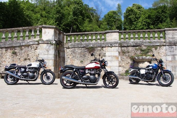 de gauche a droite triumph thruxton ace bonneville newchurch et bonneville t214 de gauche a droite triumph thruxton ace bonneville newchurch et bonneville t214