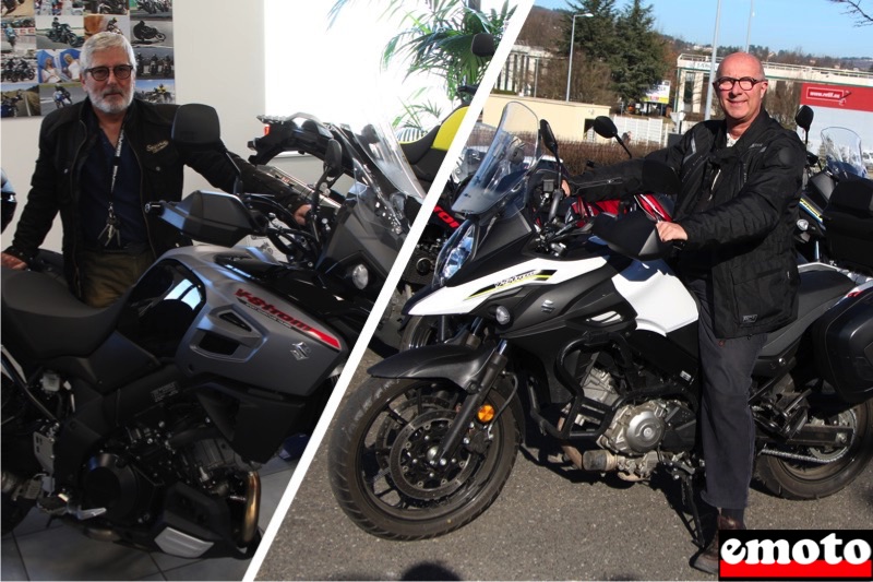 Rencontres chez Moto Virus : vous et votre V-Strom, bernard et sa v strom 1000 et philippe avec sa 650 2 experiences tres differentes