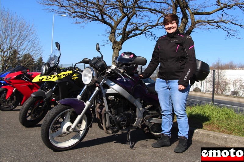 amandine permis a2 en poche roule en suzuki gse 500