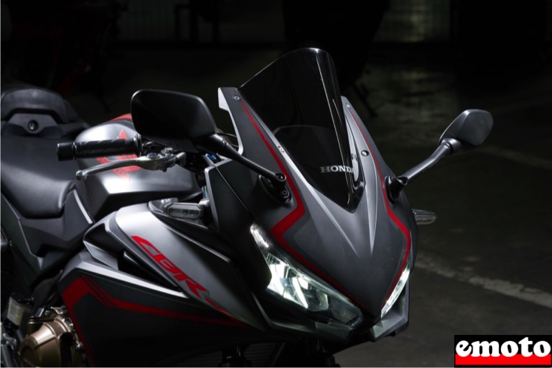 Honda CBR500R, les accessoires, bulle haute fumee pour cbr 500 r