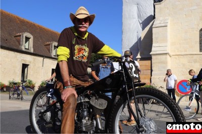 Bernard et son Harley WLA à la Normandy Beach Race