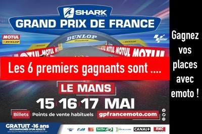 Grand-Prix de France moto, 1ers gagnants de places gratuites