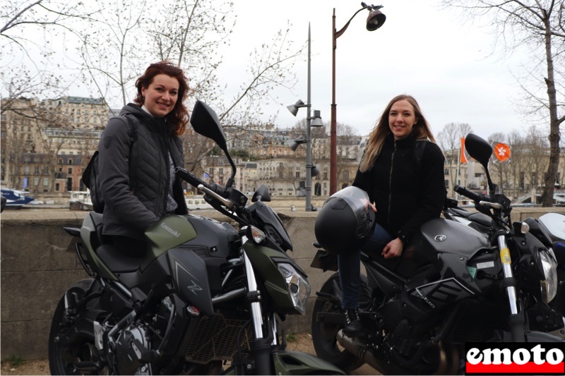 Rencontre avec Marjolaine et Emelyne, Toutes En Moto 10 ans, marjolaine et emelyne avec leurs kawasaki z650 et yamaha xj6 aux 10 ans de toutes en moto