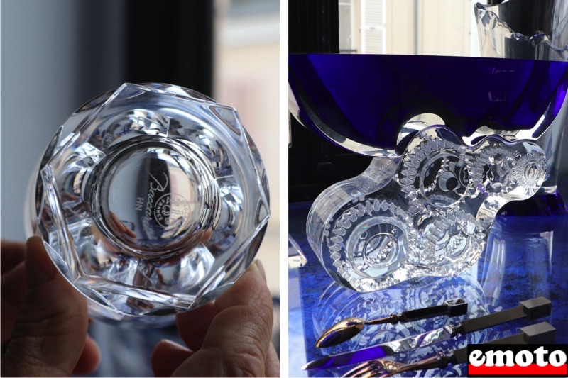 pied de verre inspire d un double ecrou et engrenages pour cette coupe