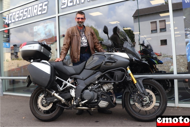 Patrick et sa Suzuki V Strom 1000 chez Moto Concept 57, patrick et sa suzuki vstrom 1000 chez moto concept 57