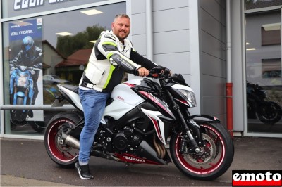 Jonathan et sa Suzuki GSXS 1000 chez Moto Concept Merlebach