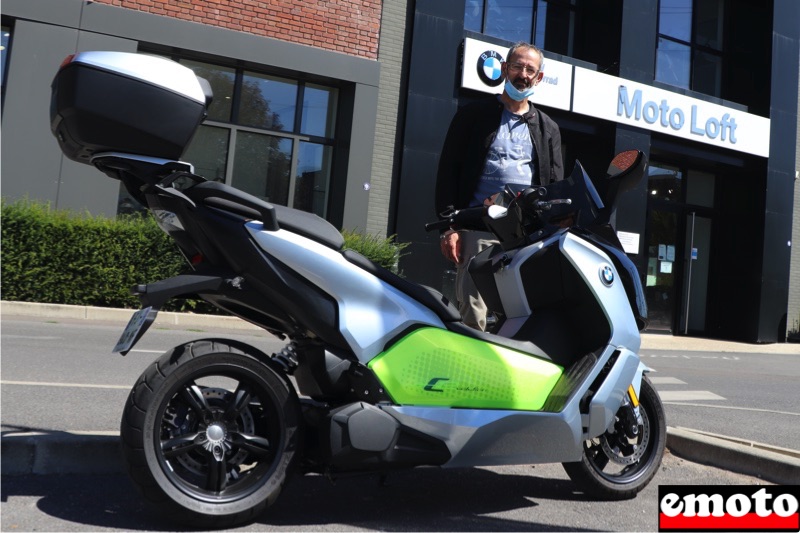 Franck et son BMW C Evolution Long Range chez Moto Loft, franck et son bmw c evolution long range