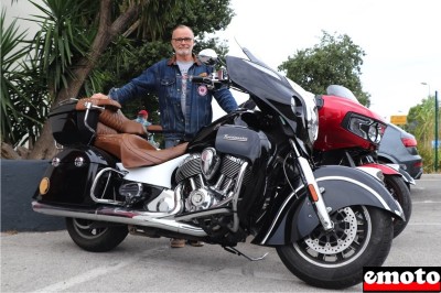 Alain et son Indian Roadmaster chez Indian Toulon