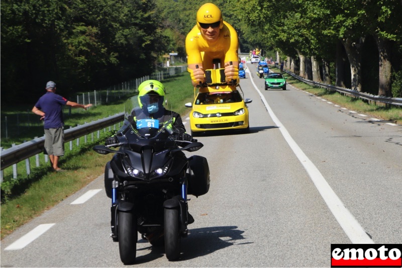 Patrice gagne l'étape du Tour de France avec sa Yamaha Niken, patrice et sa yamaha niken maillot jaune du tour de france 2020