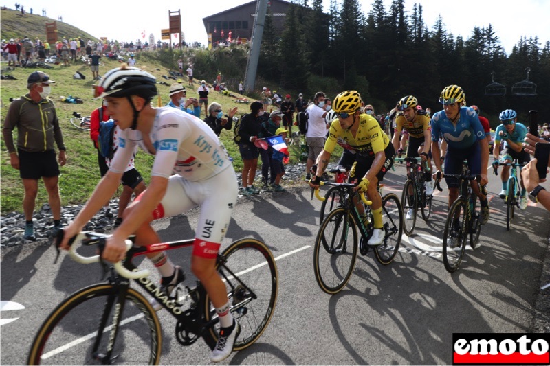 primoz roglic maillot jaune au col de la loze