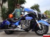 Romi et son Indian Roadmaster Elite chez Indian Toulon