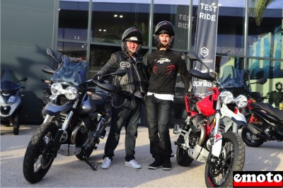 Jéro, Kevin et leurs deux Moto Guzzi V85TT au Moto Park