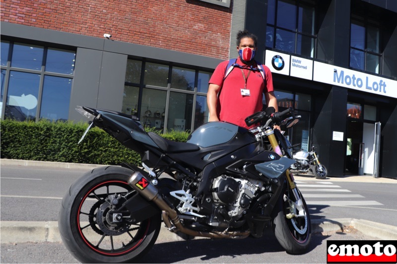 Wesley et sa BMW S1000R chez Moto Loft à Gennevilliers, wesley et sa bmw s1000r chez moto loft