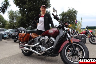 Sylvie et son Indian Scout A2 chez Indian Toulon à La Garde