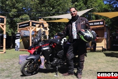 L'Oiseau Rouge, Sébastien Fantini et la Suzuki V Strom 250