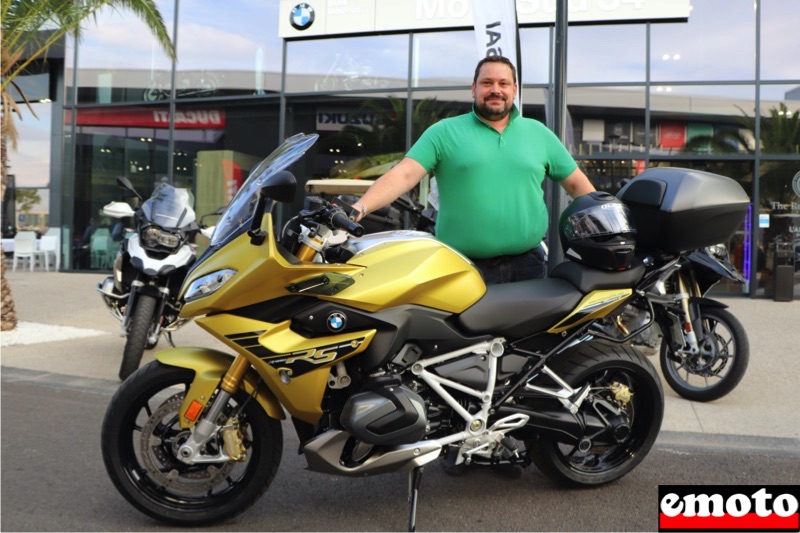 Michael et sa BMW R 1250 RS neuve au Moto Park à Montpellier, michael et sa bmw r 1250 rs au moto park