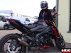 Cynthia et sa Suzuki GSXS 1000 à Motos Dario Horbourg-Wihr