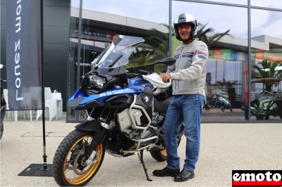 Lionel et sa 1250 GSA, Sylvie et sa Monster au Moto Park