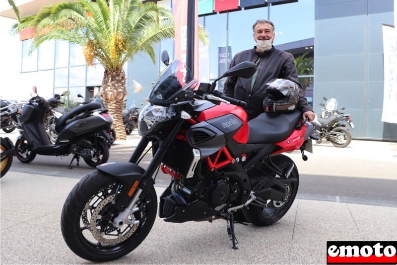 Pierre-Alain et son Aprilia Shiver 900 au Moto Park Mauguio, pierre alain et son aprilia shiver 900 au moto park mauguio