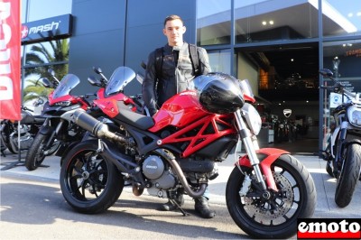 Corentin et sa Ducati Monster 796 au Moto Park Montpellier