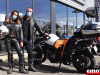 Michael, Mégane et la Suzuki V Strom 650 chez Runaway Bikes