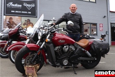 Fabrice et son Indian Scout 1200 chez Indian Rennes