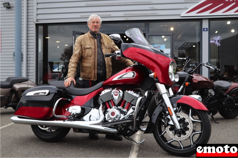 Philippe et son Indian Chieftain Elite chez Indian Rennes, philippe et son indian chieftain limited