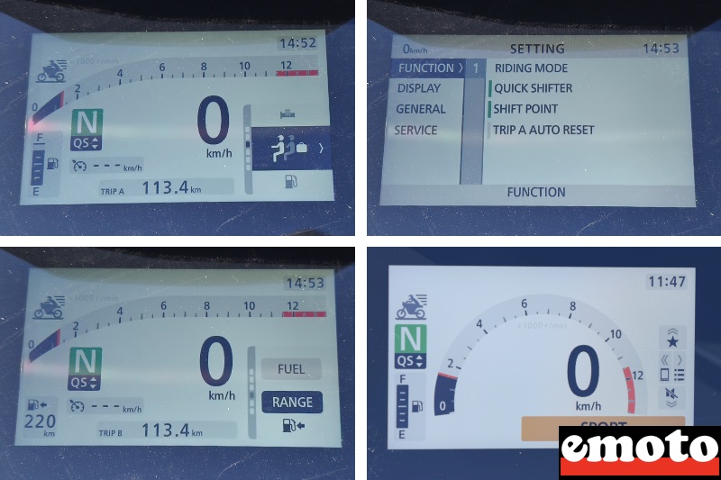 tableau de bord tft de 5 pouces dans differentes configurations