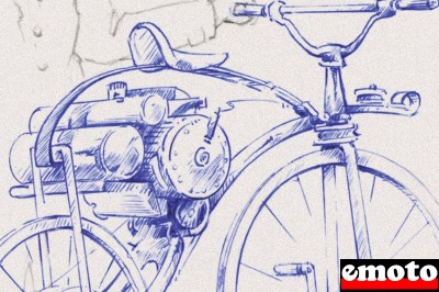 Draisienne de 1817 et Vélocipède à moteur de 1871