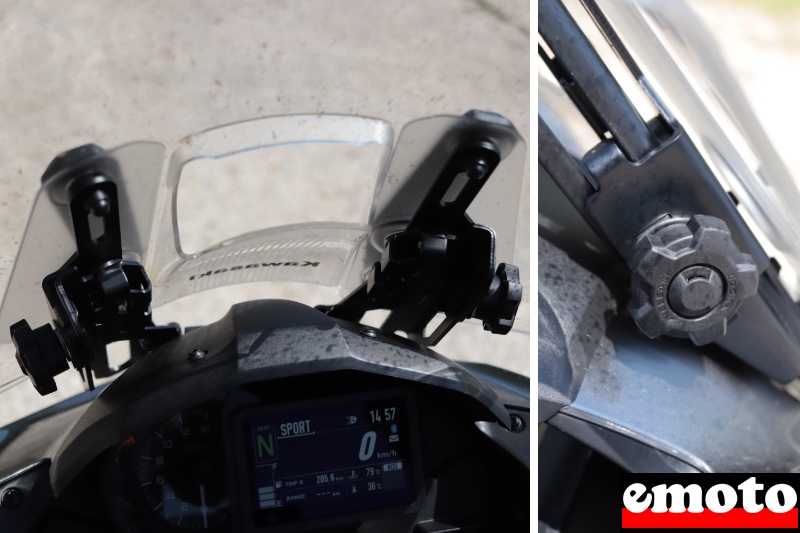 pare brise avec ce trou qui ne devie pas tous les insectes et le reglage qui est precis mais fastidieux a utiliser