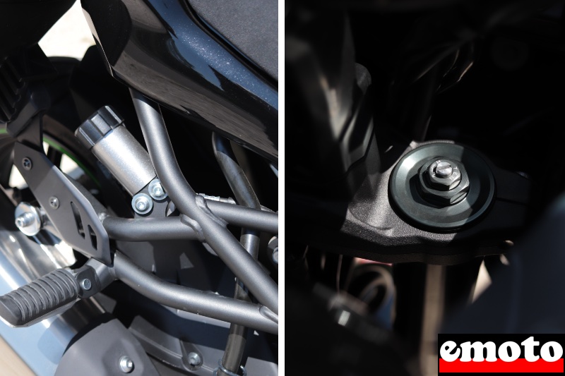 reglages manuels des suspensions sur cette version la grosse molette pour la precharge a l arriere est pratique