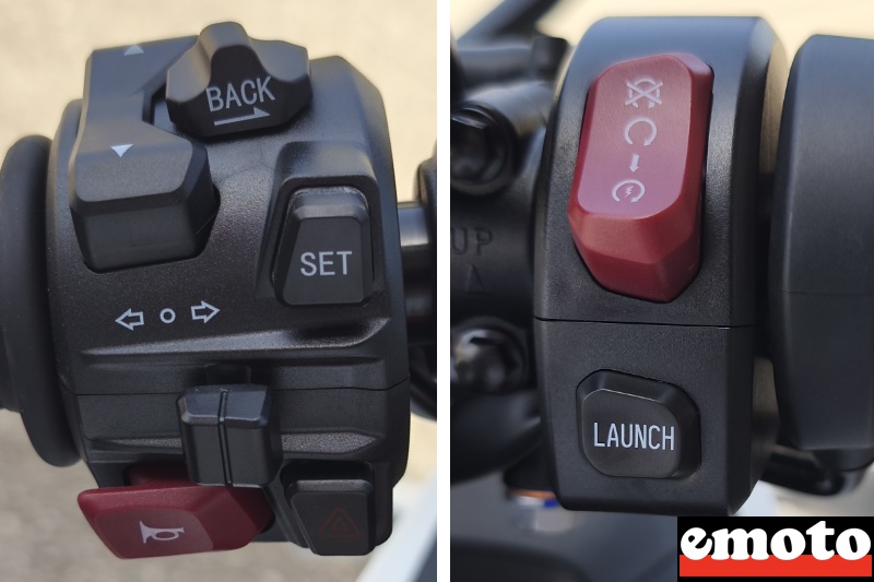 commodos faciles a utiliser pour les menus a gauche et le launch control a droite